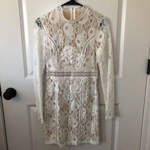 Charlotte Russe - Long sleeved white lace dress